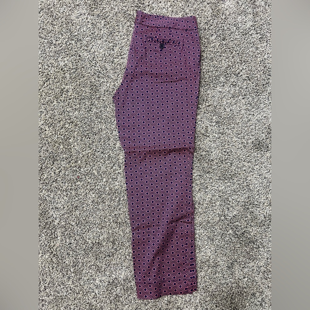 Laundry By Shelli Segal Pink and Navy Hexagon Pants